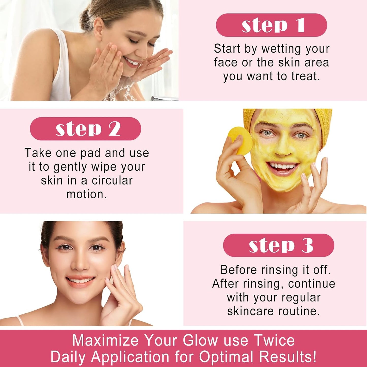120 Pads Kojic Acid and Turmeric Cleansing Pads,Turmeric Cleansing Pads Balance Skin Oil and Water,Gentle & Non-Irritating,For Body'S Skin