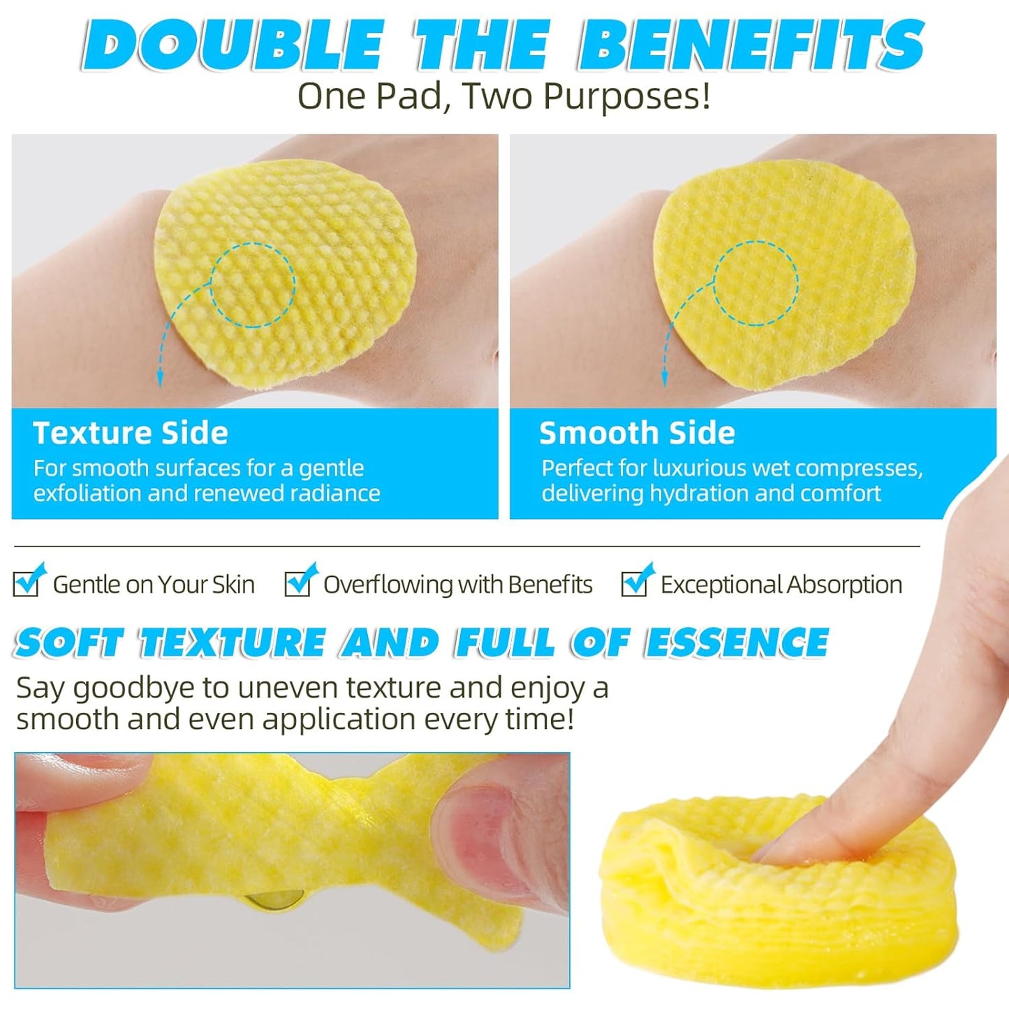 120 Pads Kojic Acid and Turmeric Cleansing Pads,Turmeric Cleansing Pads Balance Skin Oil and Water,Gentle & Non-Irritating,For Body'S Skin