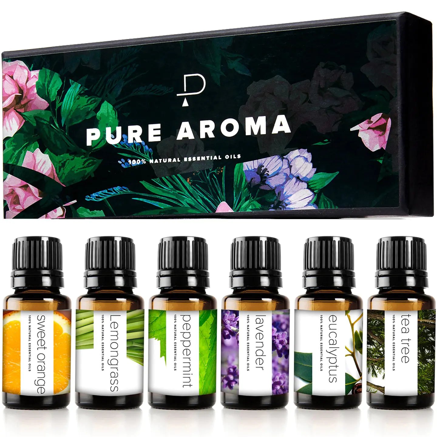 Pure Aroma Essential oils - Top 6 Aromatherapy Oils Gift Set-6 Pack