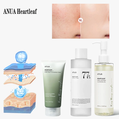 Anua Skincare Heartleaf 77 Toner Moisturizing Pore Cleansing Oil Exfoliating Oil Control Quercetin Face Wash Deep Cleansing