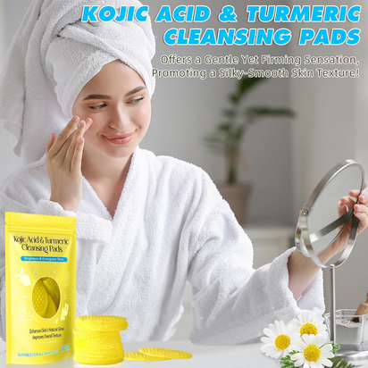 120 Pads Kojic Acid and Turmeric Cleansing Pads,Turmeric Cleansing Pads Balance Skin Oil and Water,Gentle & Non-Irritating,For Body'S Skin