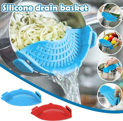 2 Pcs Clip on Strainers, Pot Strainer for Pasta Meat Vegetables Fruit, Silicone Strainer - Fit All Pots and Bowls.