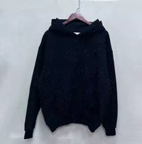 Rhinestone Shiny Loose Pullover Hoodie