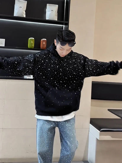 Retro Sparkle Hoodie for Men