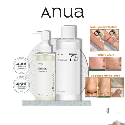 Anua Skincare Products Set Facial Deep Cleansing Toner 77 Heartleaf Pore Control Cleansing Oil Korean Kit Skin Care Beauty Set