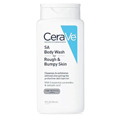 CeraVe Body Wash with Salicylic Acid Fragrance Free Body Wash to Exfoliate Rough and Bumpy Skin Allergy Tested 10 Ounce