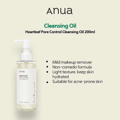 Anua Skincare Products Set Facial Deep Cleansing Toner 77 Heartleaf Pore Control Cleansing Oil Korean Kit Skin Care Beauty Set