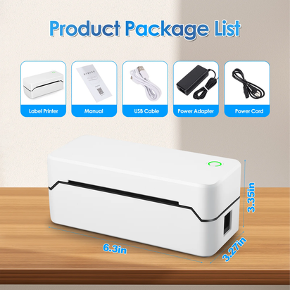 Bluetooth Thermal Shipping Label Printer, Wireless 4X6 Label Printer for Shipping Package and Small Business, Compatible with Android Ios Windows Mac, High Speed Labels Maker Printer