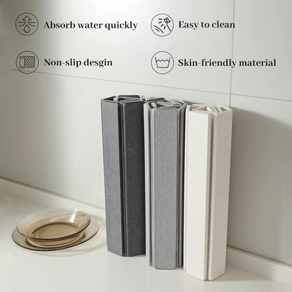 Large Fast Absorbent Stone Quick Drying Mat for Kitchen Counter Collapsible Diatomaceous Earth Dish Drying Stone Dish Drying Mat