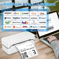 Bluetooth Thermal Shipping Label Printer, Wireless 4X6 Label Printer for Shipping Package and Small Business, Compatible with Android Ios Windows Mac, High Speed Labels Maker Printer