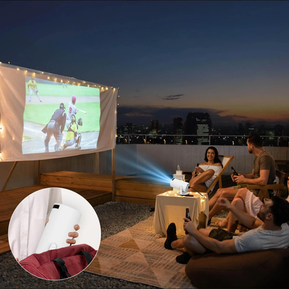 Mini Projector with Wifi and Bluetooth, 4K Outdoor Projector with 180°Adjustable Stand, Auto Keystone Movie Projector Compatible with TV Stick/Ios/Android/Laptop, Portable 1080P Full HD Proyector