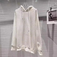 Rhinestone Shiny Loose Pullover Hoodie